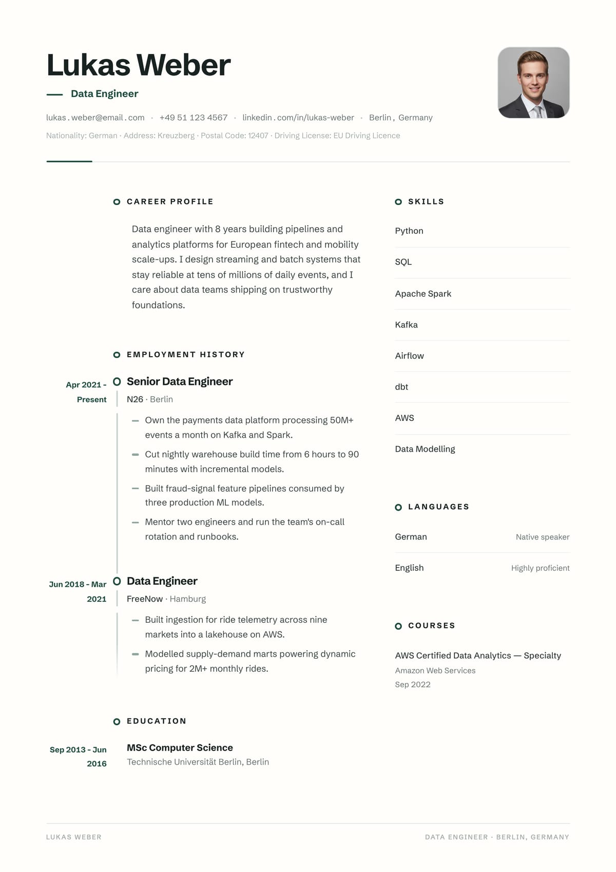 Berlin template preview