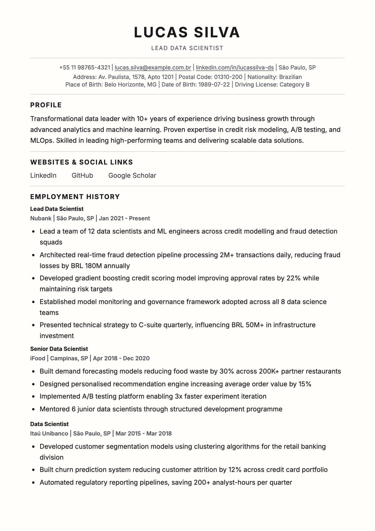 Awesome ATS resume template preview