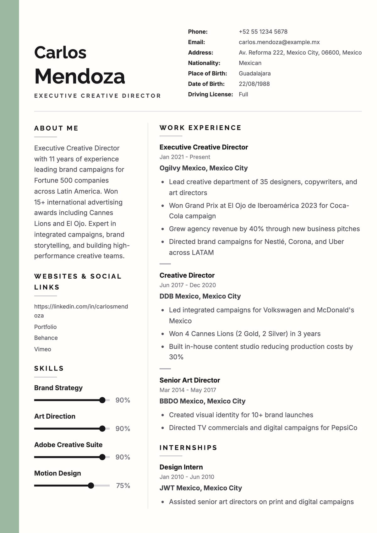 Creative Director template preview