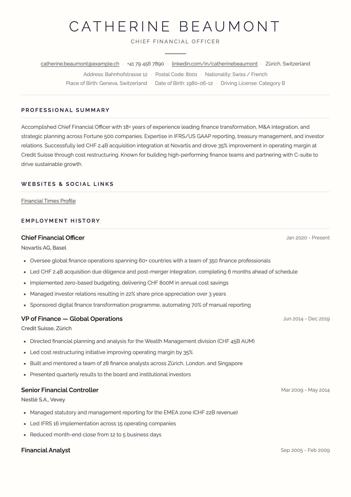 Executive Minimal Premium template preview