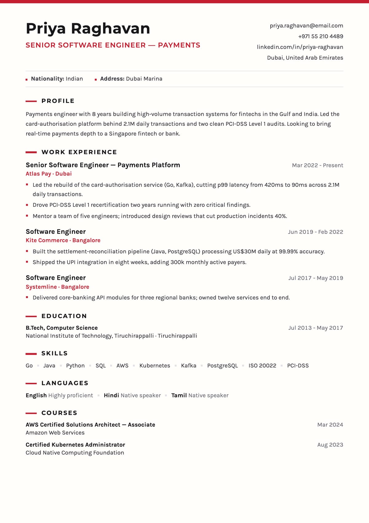 Raffles template preview