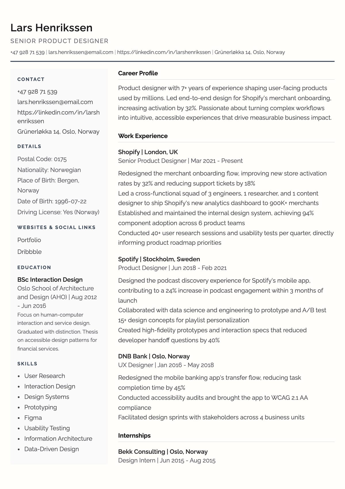 Sidebar Classic template preview